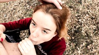 018 Redhead Bitch Swallows a Dick in a Birch Grove_ADOLFxNIKA_1080p