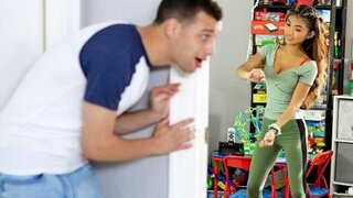 A thin Asian woman could not refuse her stepbrother