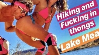 Sparks Go Wild Hiking and fucking in thongs in public Lake Mead