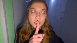 We fucked in the stairwell while parents are at home. Cum in panties and put them on. POV 4K