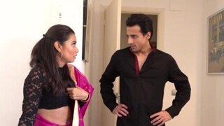 Hot Indian maid masturbates while watching couple doing anal sex