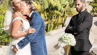 Cheating with the groom's best friend ended with double penetration