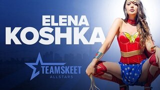 Elena Koshka - A Night with Wonder Woman (Blowjob, Brunette, Natural Tits, Russian, Hardcore. All Sex)