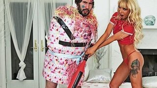 She made a piniata out of a man and fucked him hard