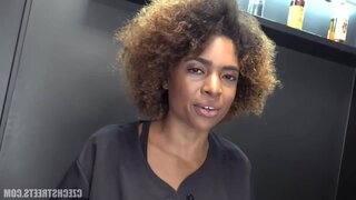 Czech Streets - Curly Ebony sucks a massive cock