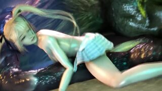 A giant monster rapes a blonde with a beautiful body [xxx cartoons, anime, hentai, uncensored]