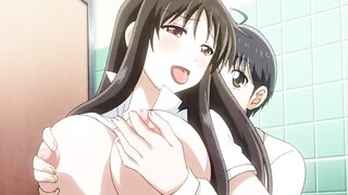 Busty schoolgirl after school fucks in the toilet with a friend [xxx cartoons, anime, hentai, uncensored]